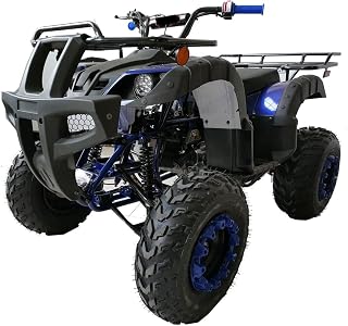 HHH 200cc ATV Big Utility 4 wheeler quad with Automatic Transmission Reverse, LED Headlight, Matching Rims, Big 23/22 inches Wheels CT-200-1 (Blue)