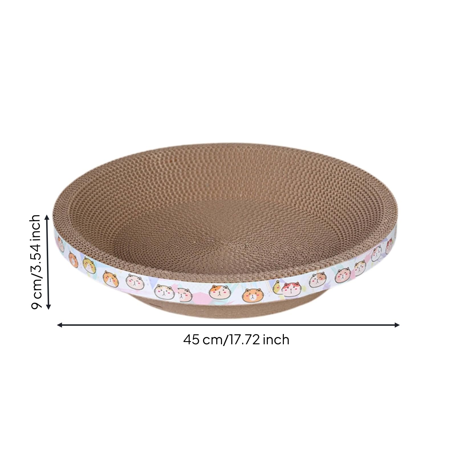 Tiragraffi a Ciotola per Gatti Stabile, Rotondo, Diametro 45 Cm, In Cartone Ondulato, Diametro 45 Cm