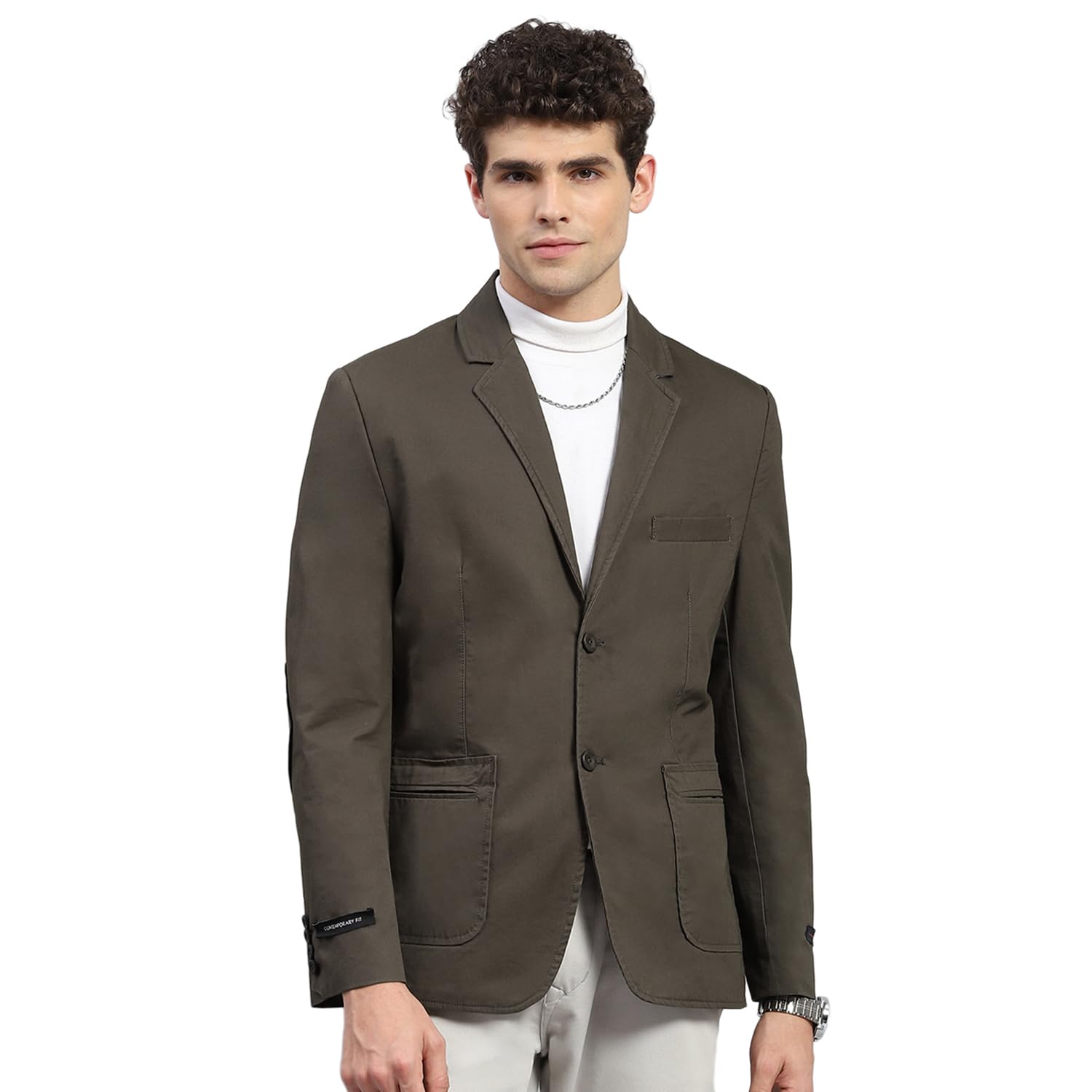 monte carlo Mens Solid Notch Lapel Collar Full Sleeve Blazer (224021053)-picture-16