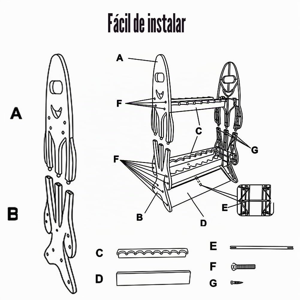 Soporte para cañas de pesca, soporte de plástico para 16 cañas de pescar