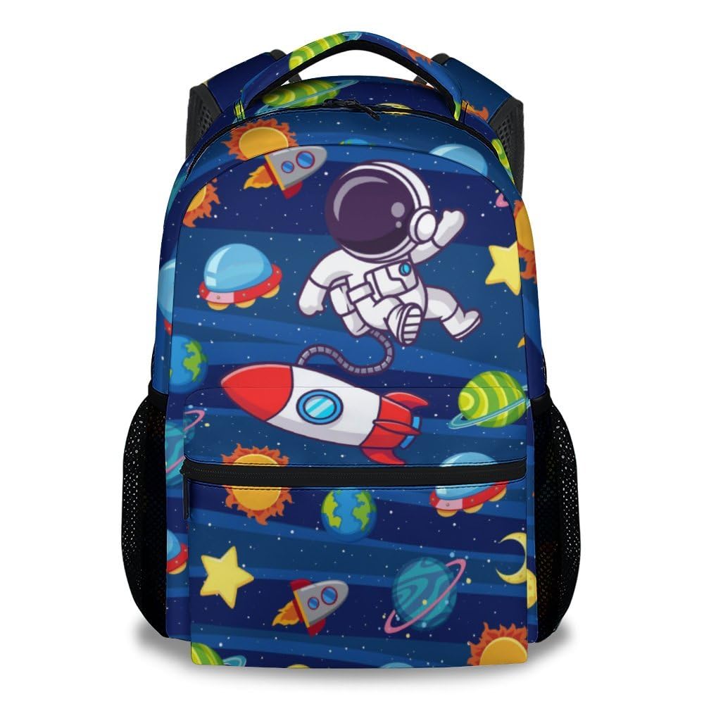 CUSPCOD Kids Backpack School Bookbags, Planet Backpack for Boys, 17 Inch School Backpacks for Primary Elementary, Funny Bookbag with Adjustable Straps