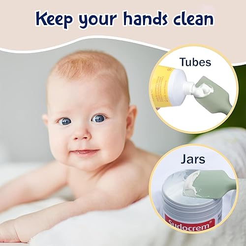 Miniatura 4 de Seeway - Espátula de crema para pañales para bebé, paquete de 3 espátulas para pasta de glúteos, aplicador de crema para pañales, espátula de