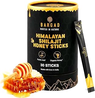 Bargad Pure Himalayan Shilajit Honey Sticks with Saffron – 30 Count | 75%+ Fulvic Acid, 85+ Trace Minerals | Natural Energy & Immunity Booster | Easy Single-Use Packets
