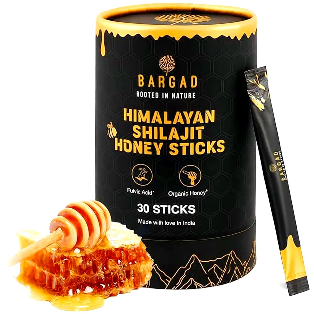 Pure Himalayan Shilajit Honey Sticks with Saffron – 30 Count | 75%+ Fulvic Acid, 85+ Trace Minerals | Natural Energy & Immunity Booster | Easy Single-Use Packets
