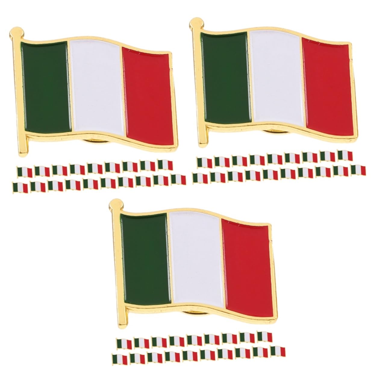 BESTYASH 20 Stück Italienische Flaggenbrosche Kleidungsabzeichen Länderflaggenbrosche Flaggennadelbrosche Ästhetische Flaggenreversnadelbroschen Für Männer Metallreversnadel Dekorative