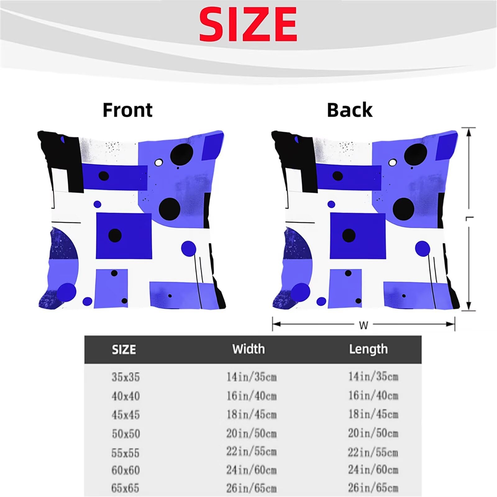 Kissenbezug 65 x 65 Outdoor Kissenbezug 65 x 65 CM Doppelseitiger Druck Modern Deko Sofakissen Bezug Geometrie Quadrat Kopfkissen Bezug für Frühling Sofa Bett Deko, Geschenke für Frauen (Samt) BZ17355