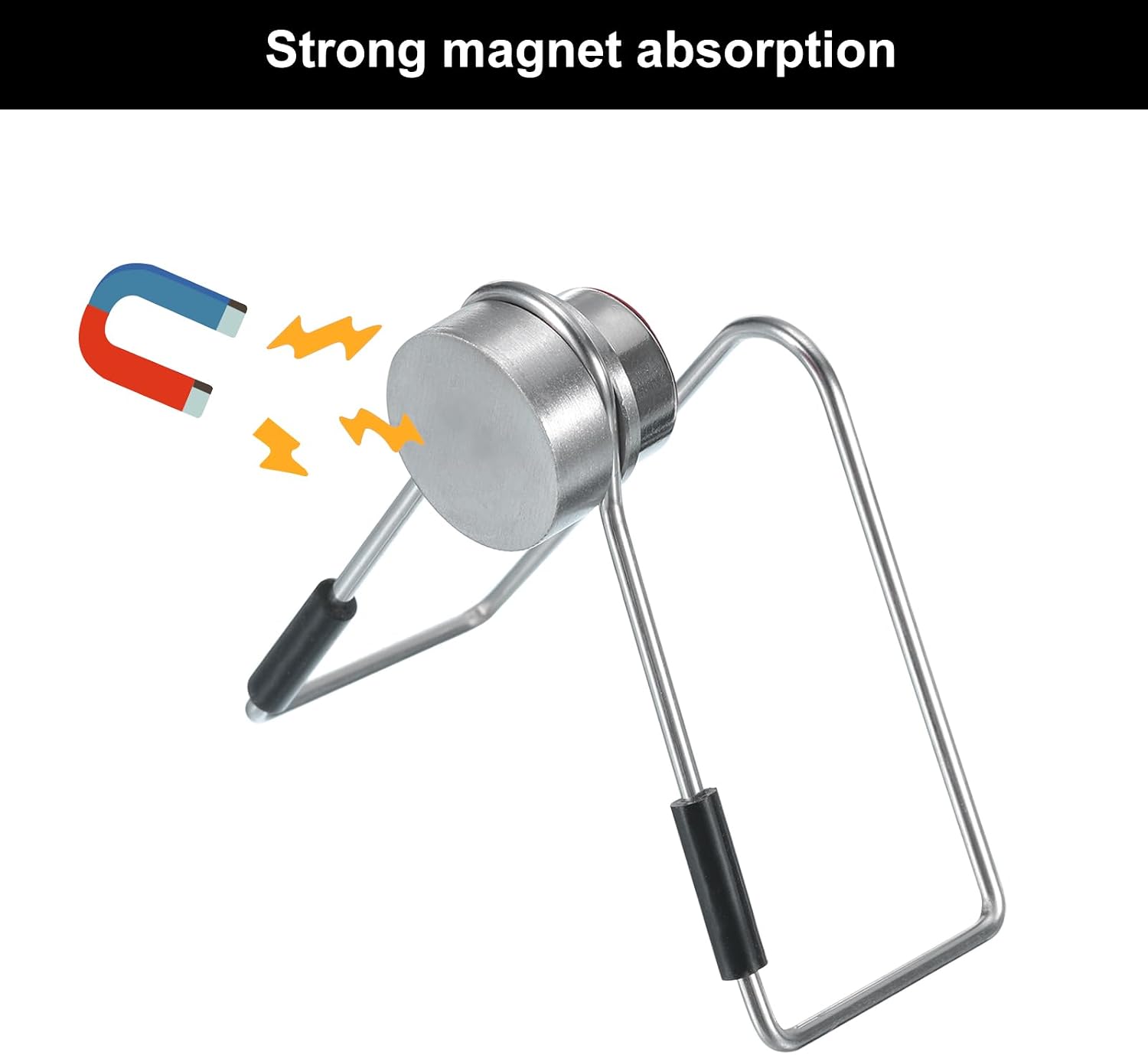 uxcell Magnetic Sponge Holder for Kitchen Sink, Stainless Steel Dish Sponge Holder No Drilling Quick Drying Kitchen Gadget Small Size image 3