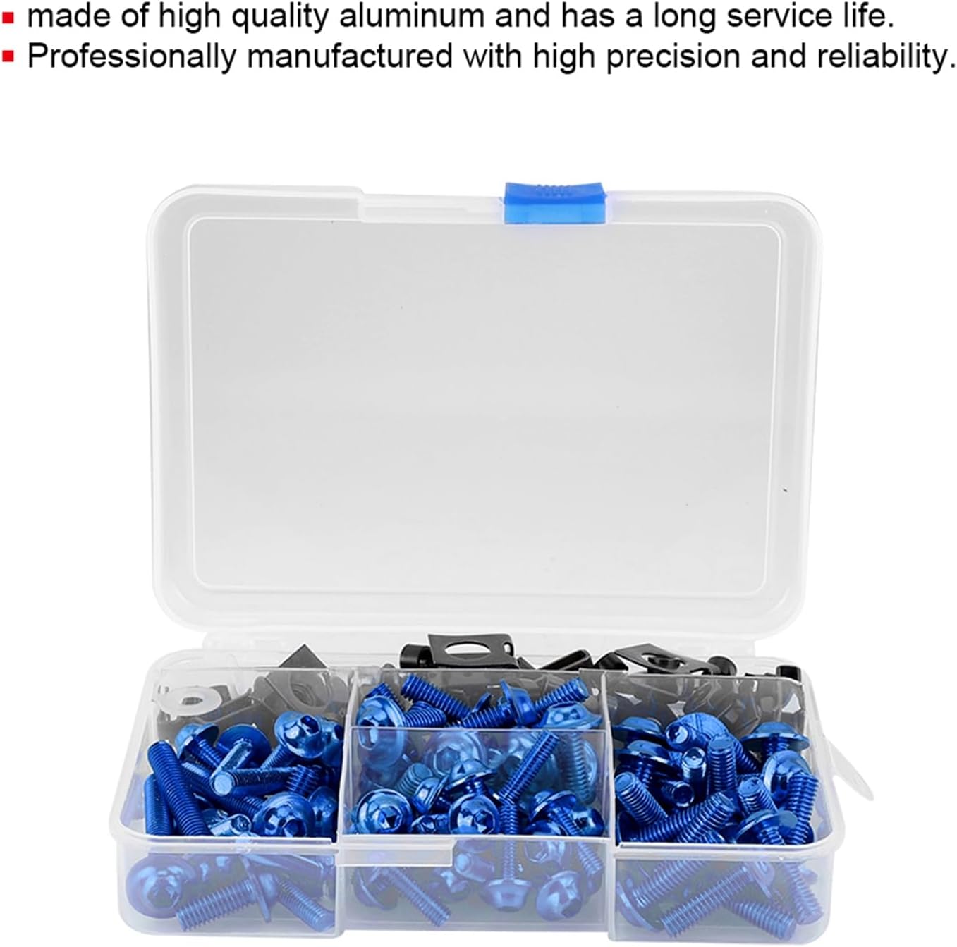Screws,177pcs Universal Motorcycle Screws Fairing Kit M5 M6 Fit for Sportbikes(Blue)