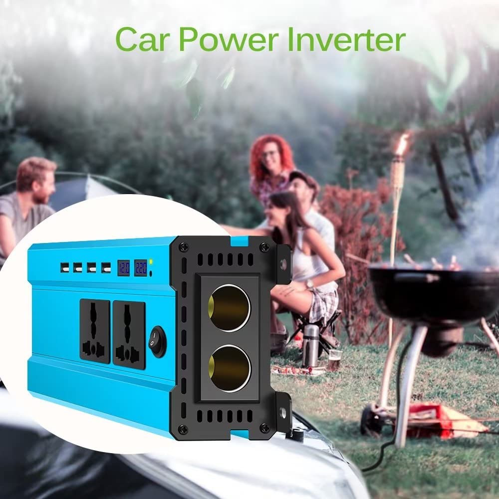 Onduleur sinusoïdal, 3000w / 4000w / 5000w onduleur de Voiture 12V / 24V DC à 220V convertisseur de Tension AC avec Port USB et Prise pour l'extérieur à la Maison, 3000w 12V - 220V