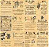 12 Book of Shadows Pages on Crystal Magic - Wicca Posters - Real Witchcraft Spells - Heavy Parchment - BOS Pages (Gold)