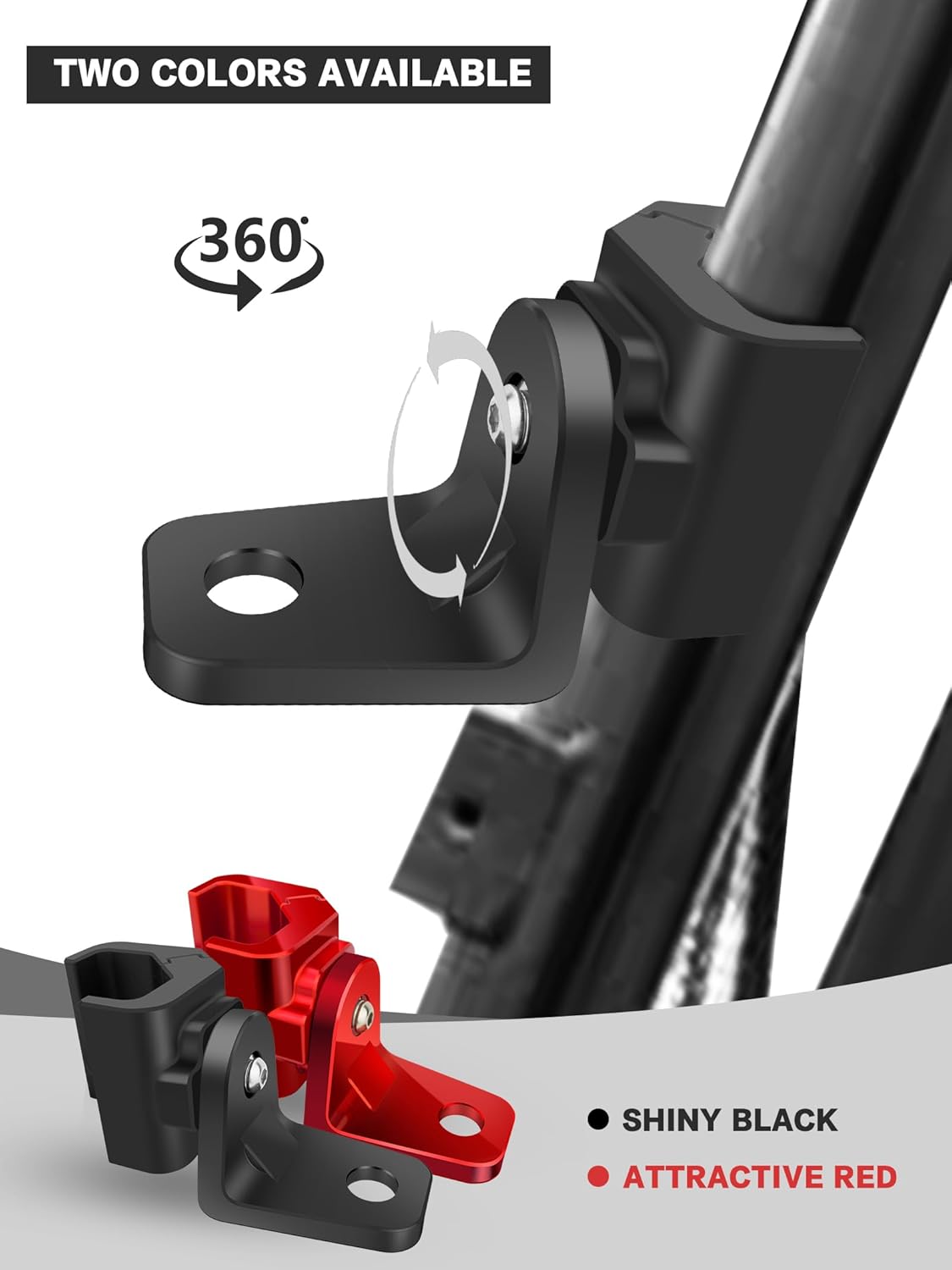 UTV Whip Mount for Polaris Ranger, 2PCS Heavy-Duty Whip Light Mount for Polaris Ranger General Can am Defender Commander 2021+ Maverick Trail/ Sport Work for Pro-fit Cage (Black, 2)