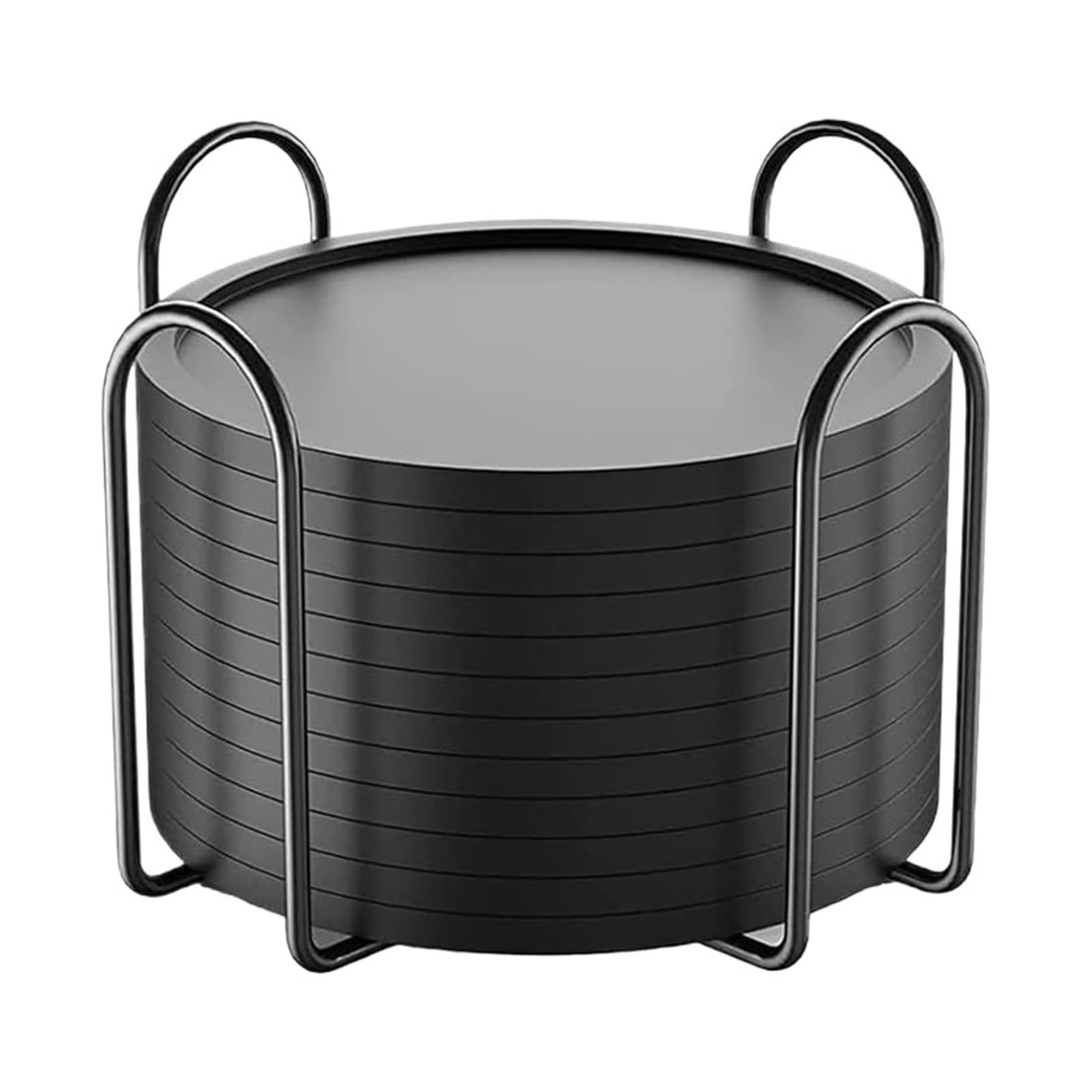 1Set Silicone Coasters Round Beverage Coaster Set With Holder Drinking for Cap