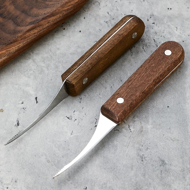 Silverware Flatware Cutlery Set, 1/4/6/8/10/12 Piece Stainless Steel Shrimp Line Knife Kitchen Tool Cleaning Shrimp Intestines And Planing Fish Belly Lobster Knife Shrimp Peeler Wooden Handl