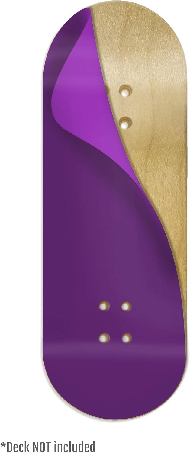 Colorblock Fingerboard Deck Wrap, Purple Orchid Colorway - Adhesive Wraps to Customize Your 32mm Fingerboard Deck - 110mm Long, 35mm Wide - Waterproof Vinyl - Teak Tuning