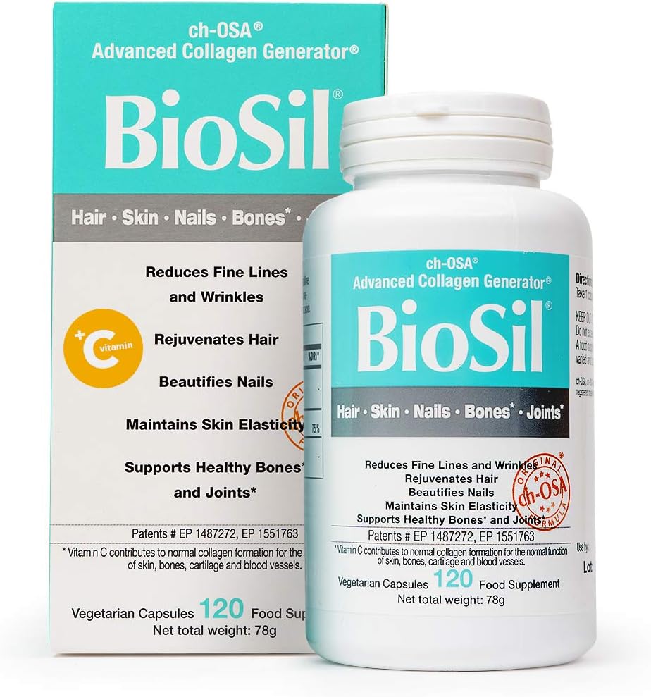 Collagen Supplements for Women & Men [120 ct.] - Advanced Collagen Complex to Stimulate Collagen, Keratin & Elastin Production – Non-GMO Vegan Collagen Tablets – Skin Hair and Nail Vitamins by BioSil