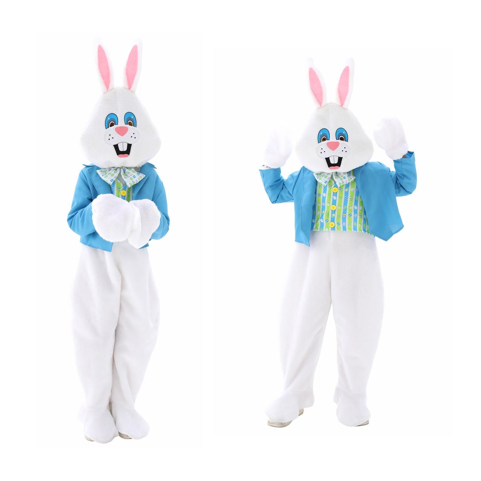 F Fityle Costume de Lapin de Pâques Déguisement Enfant Lapin Ensemble Complet Polyester Accessoire Tenue Théâtre Adapté pour Rôle Scène Jardin d'enfants, L