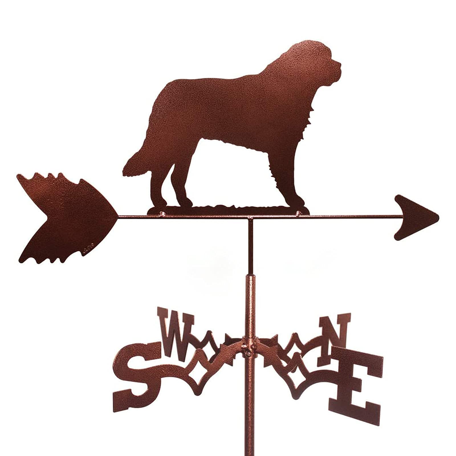 Weather Vane Metal Weathervane Garden Stake,Retro Farm Scene Decorative Wind Direction Indicator for House,Garage,Cupola,Barn(Color:Greyhound) (Saint Bernard)