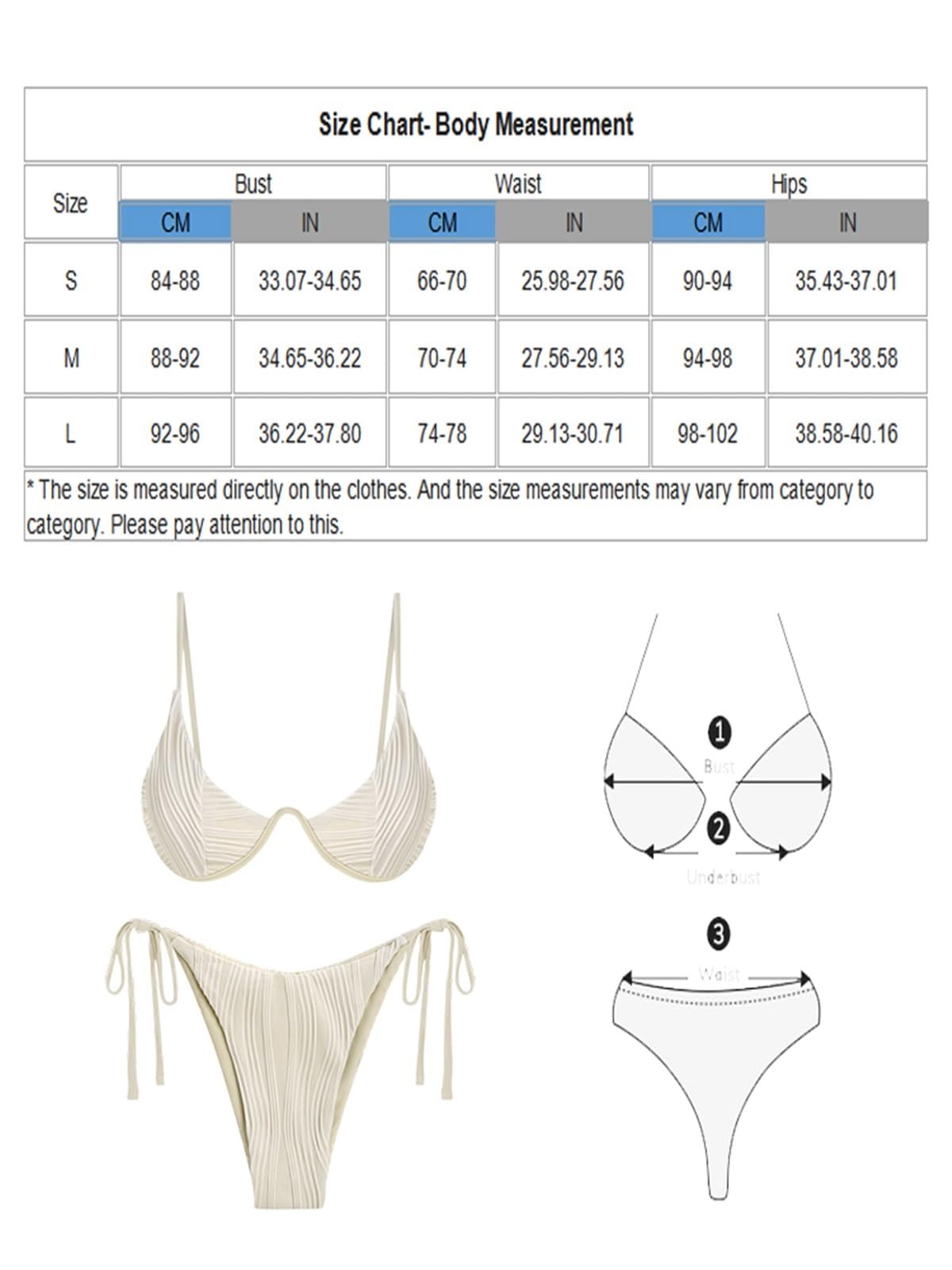 Damskie prążkowane wiązanie, boczne bikini, stroje kąpielowe z fiszbinami, push-up, solidne, niski stan, dwuczęściowy strój kąpielowy monowire, strój kąpielowy, NIEBIESKI, S
