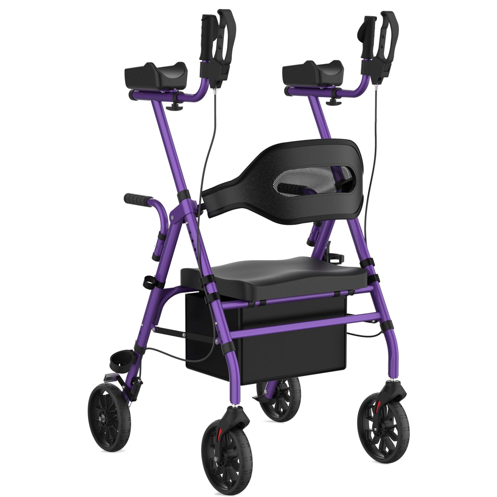 Upright Rollator Walker, Heavy Duty Stand Up Walkers for Seniors