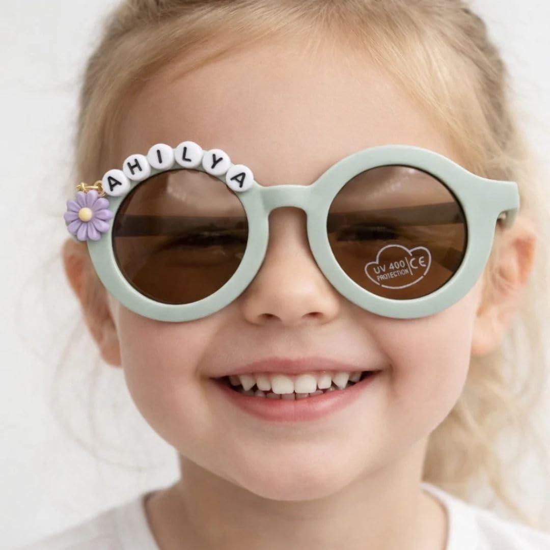 First Lens Kids Custom Sunglasses With Name UV400 (Green) - S449 1