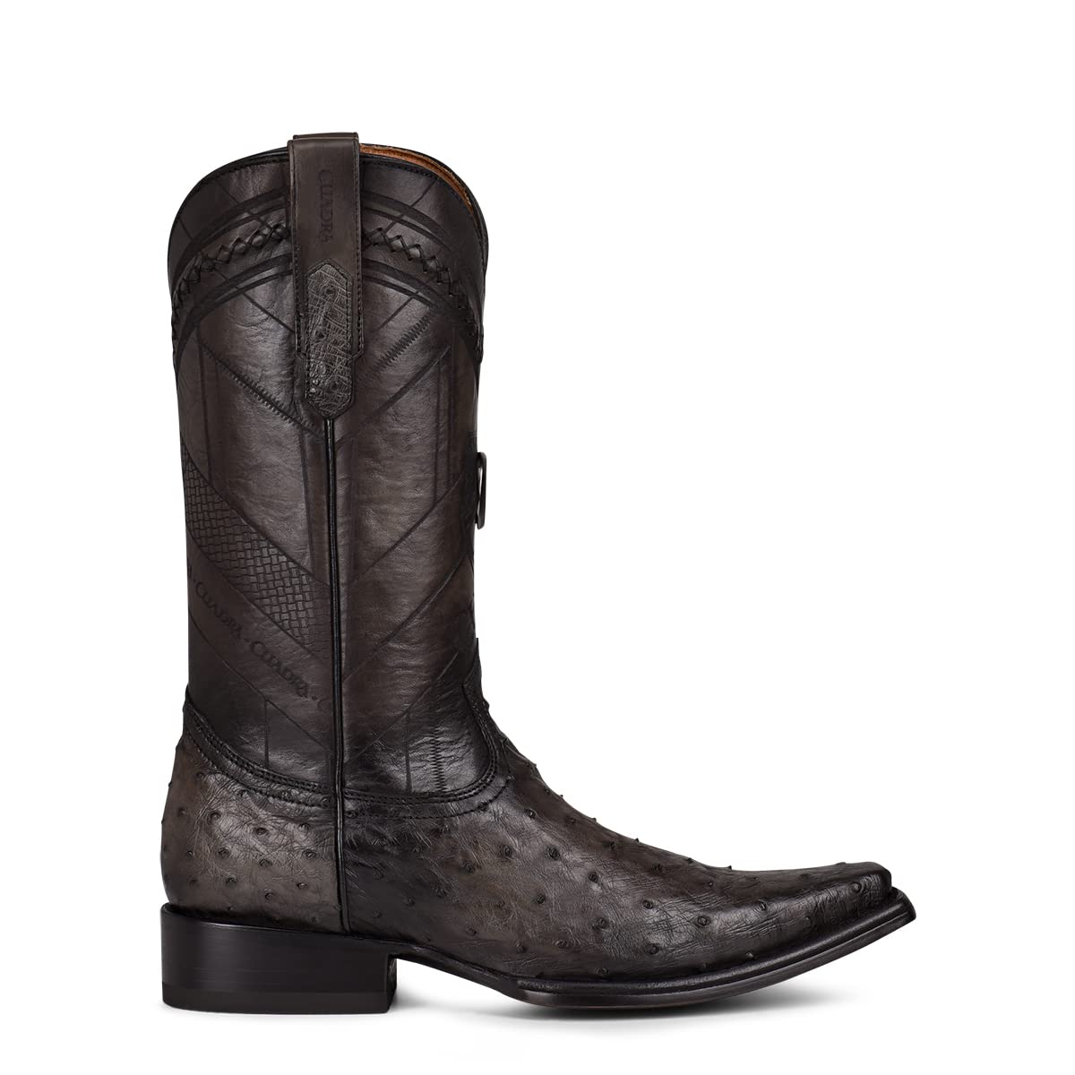 CuadraMen's Cowboy Boot in Genuine Ostrich Leather Brown