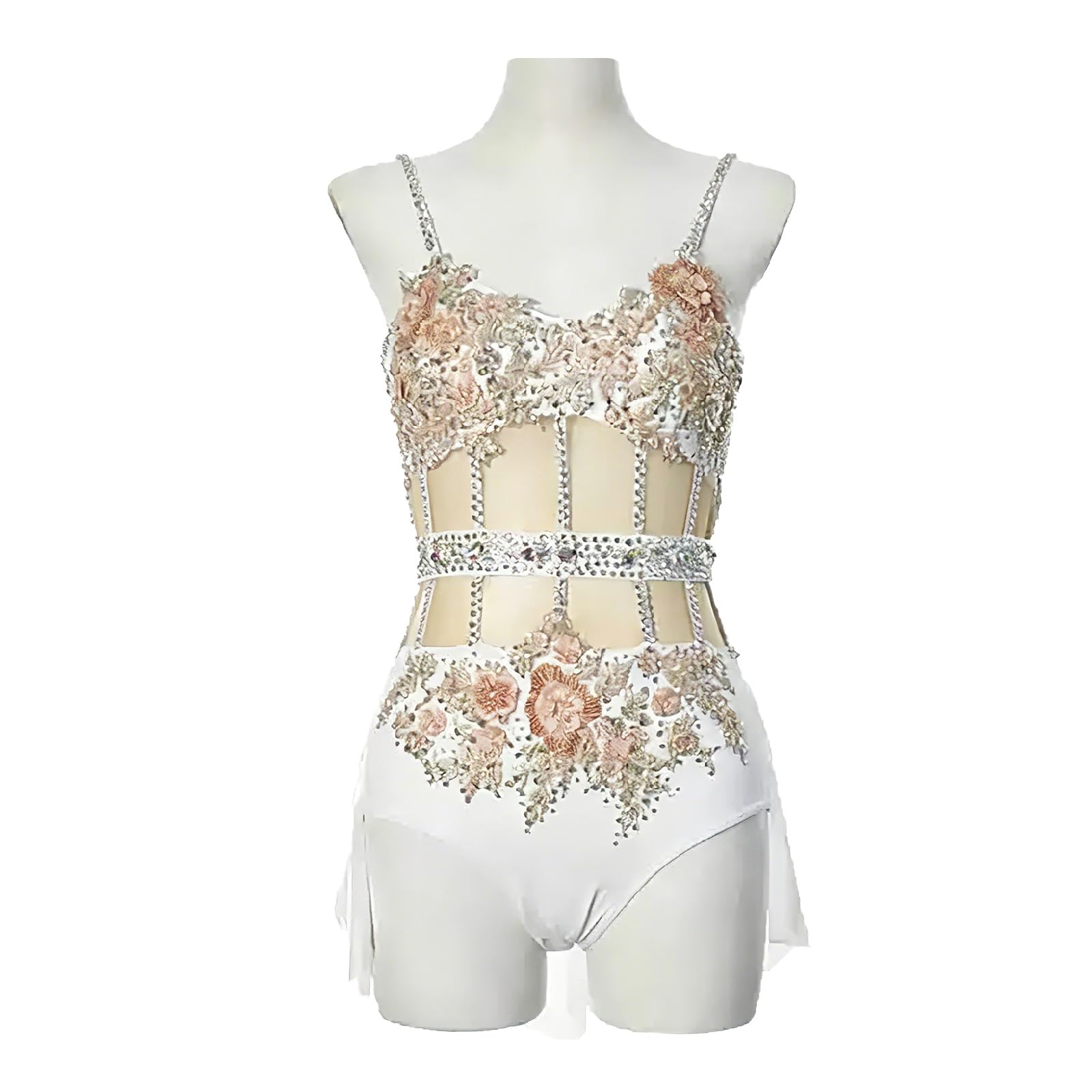 Vestidos De Baile Lírico For Niñas Con Vestido De Diamantes De Imitación Sin Espalda Trajes De Danza Contemporánea Falda Fluida