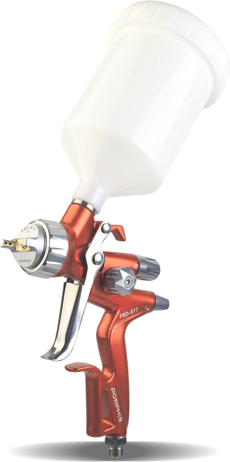 Paint Spray Gun PRD-817 VS Type with Split Nozzle 1.3mm Automotive Refinishing Spray Gun, Orange