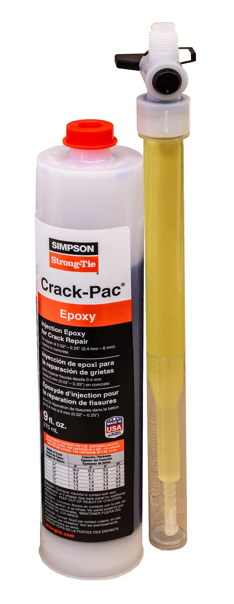 Simpson Strong-Tie ETIPAC2G10 Crack-Pac 9-oz. Single-Cartridge Injection Epoxy