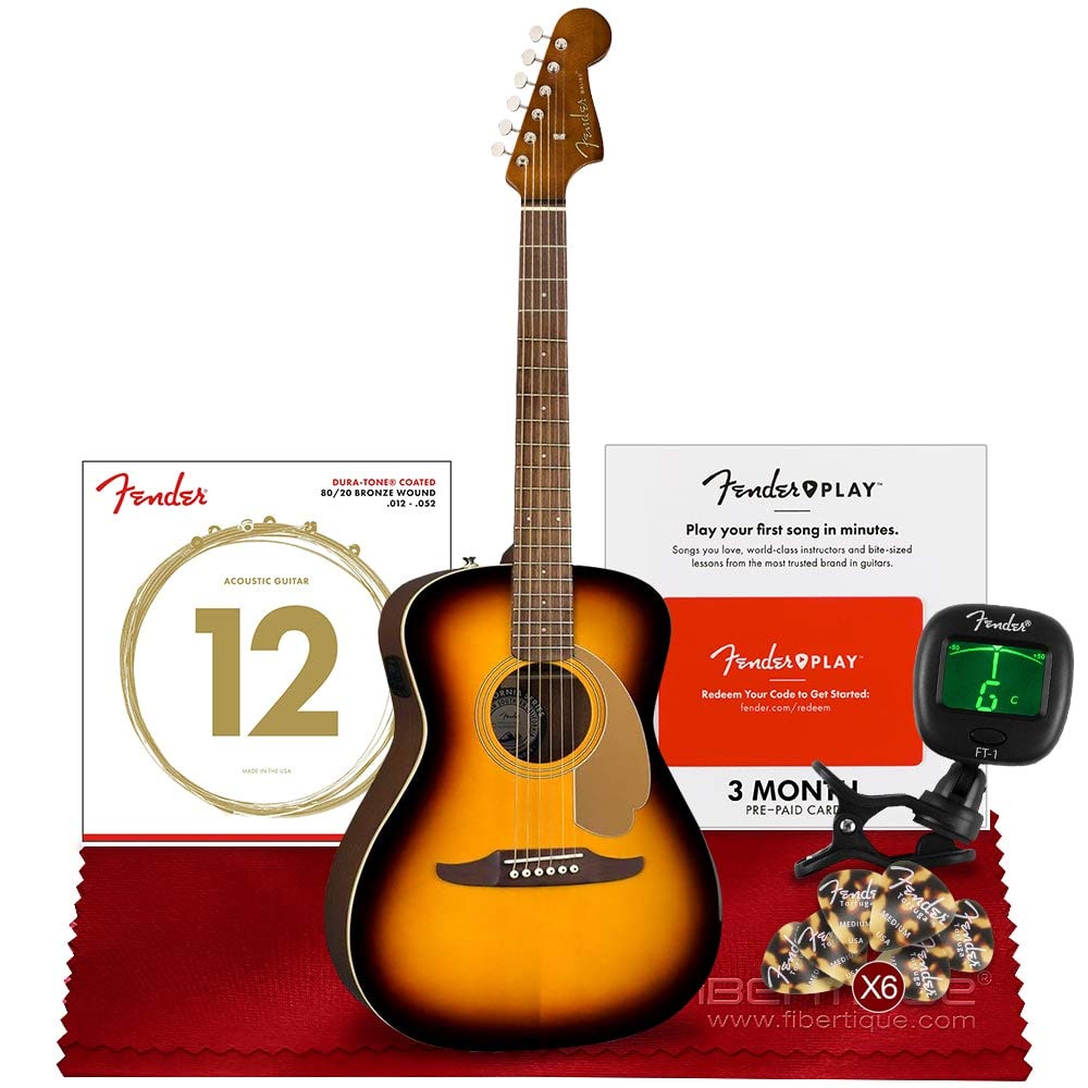 Fender 6 String Acoustic-Electric Malibu Player Guitar, Right, Sunburst (0970722003) from the Califo