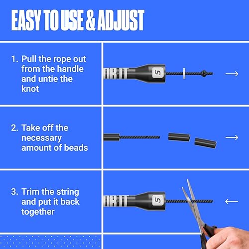 Miniatura 4 de Sportbit Elite Cuerda de Saltar con Perlas - Cuerda de Velocidad Ajustable para Fitness, CrossFit, Boxeo - Sin Enredos, Ligera