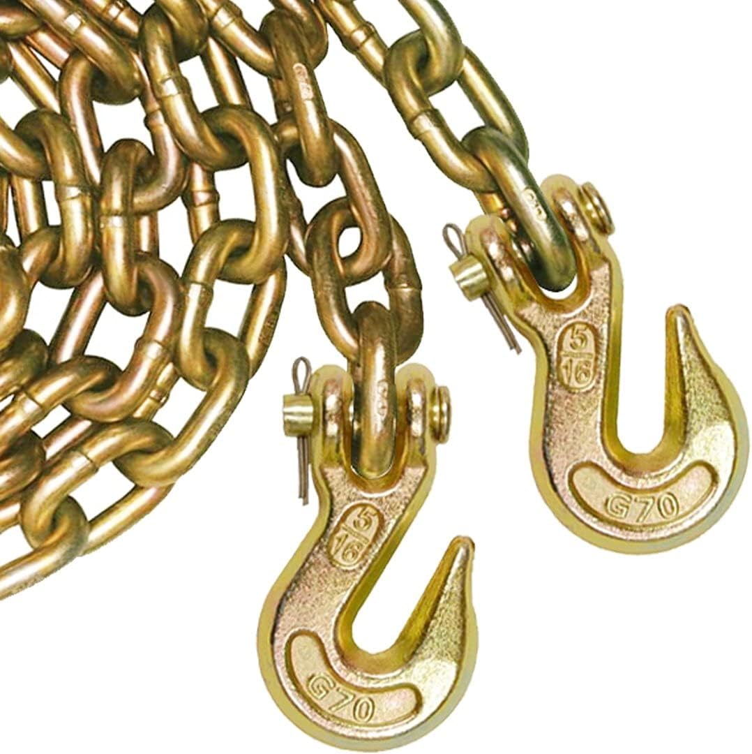 TOP оƒƒERS VULCAN Safety/Binder Chain with Clevis Grab Hooks - Grade 70-5/16 Inch x 10 Foot - 4,700 Pound Safe Working Load Prоduсt Dеаl VULCAN Safety/Binder Chain with Clevis Grab Hooks - Grade 70-5/16 Inch x 10 Foot - 4,700 Pound Safe Working Load