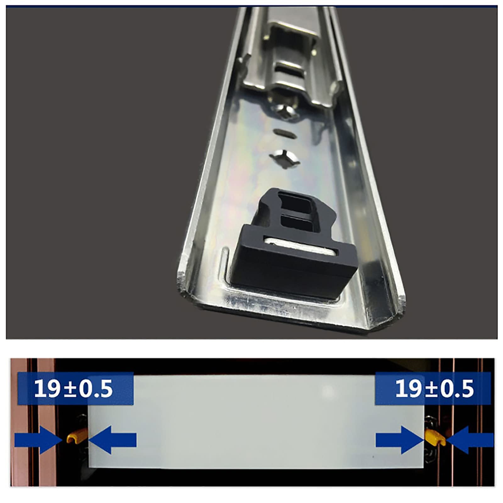 Guide Per Cassetti Carichi Pesanti, Binari Cassetti con Bloccaggio Guide a Sfera,Montaggio Laterale,Larghezza 53mm,per Cassetti per Mobili,Carico 120 kg,1 Coppia(Size:650mm(26in))