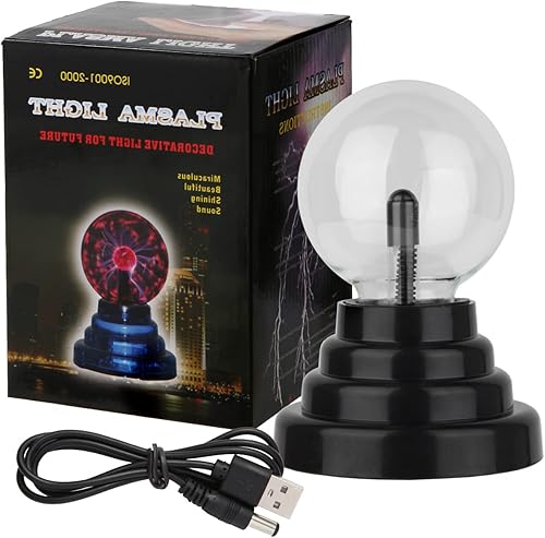 Miniatura 7 de Lámpara de bola de plasma mágica con batería de 3 pulgadas o USB, lámpara de plasma interactiva sensible al tacto, globo de nebulosa, regalo