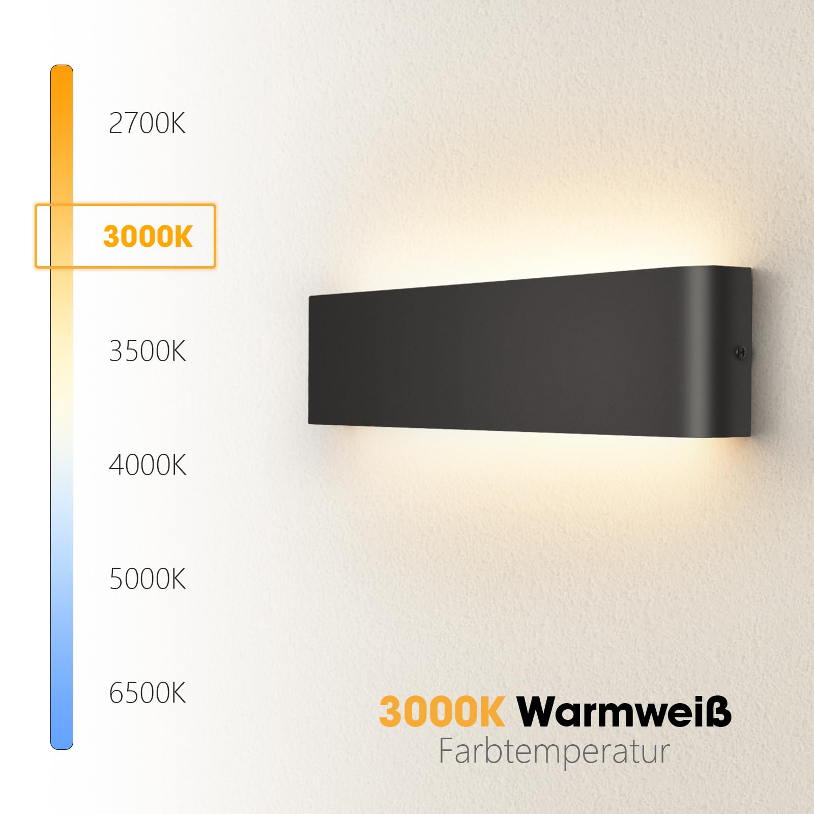 2 Pack Applique Murale Interieur 40 cm, applique murale 18 W avec Up Down source, 3000K Lampe LED moderne, appliques murales en aluminium, éclairage mural pour Porche Couloir Cour Chambre Salon