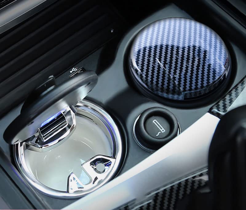 Popielniczka samochodowa do BMW serii 4 Coupe F32 F36 G22 G26 Cabrio F33 G23, z pokrywką i lampką nocną LED, obsługa jedną ręką, bezdymna, wiatroszczelna popielniczka