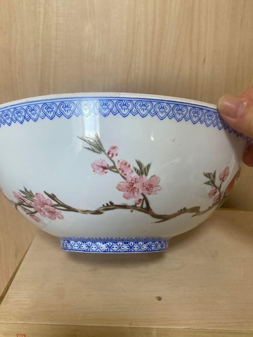 赤膚焼 大塩正人造 牡丹絵茶碗 共箱 赤膚焼 大塩正人造 牡丹絵