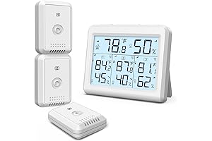 ORIA Multi-Room Wireless Thermometer and Humidity Monitor with 3 Sensors