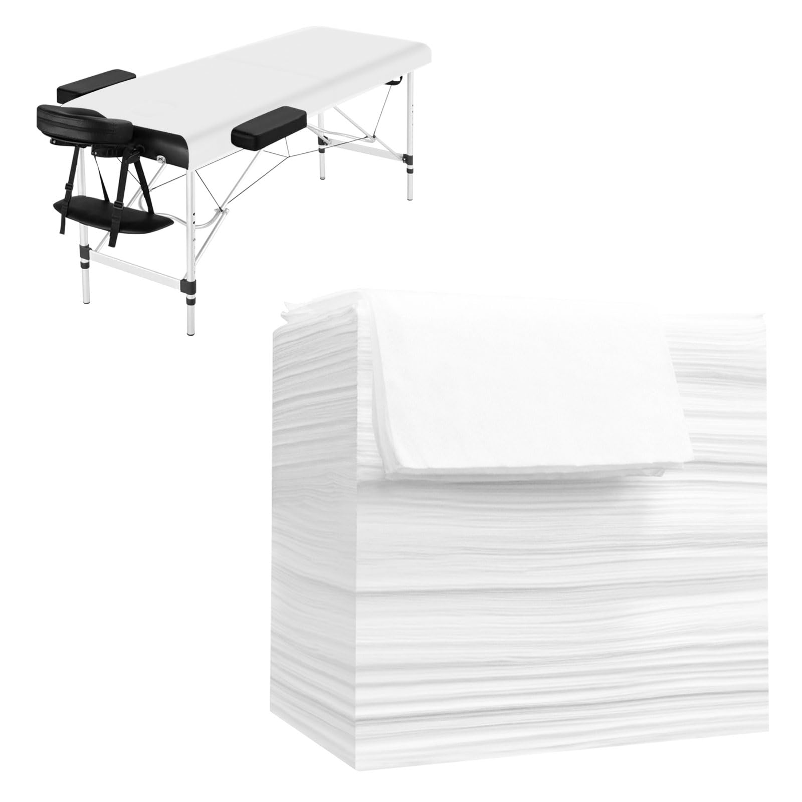 100PCS Einweg Bettlaken, Einweg Massagetisch Bettlaken, Einweg Auflage für Massageliegen Spa Tattoo Salon Vliesstoff 80 x 180cm (Weiß)