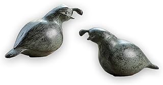SPI Home 64056 Weathered Greywash Quail 2.5 x 4 Cast Iron Decorative Table Top Décor Figurine Set of 2 - Buy now