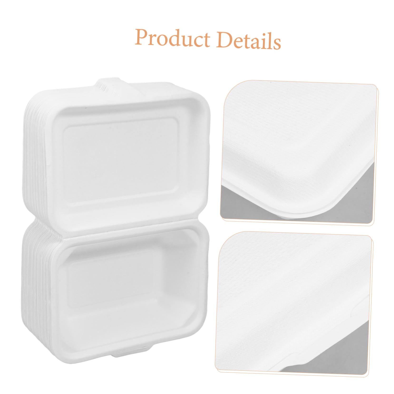 SOLUSTRE 100piezas Cajas De Comida Desechables Biodegradables Envases Para Comida Para Llevar Recipientes Prácticos Para Snacks Hamburguesas y Frutas Ecológicos y Seguros Para Alimentos