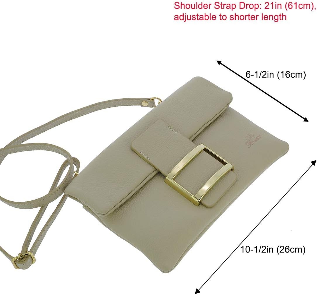 Italian Genuine Leather Wristlet Crossbody Shoulder Bag Clutch Handbag For Women