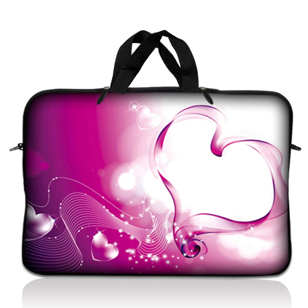 LSS 12.3 inch Laptop Sleeve Bag Carrying Case Pouch with Handle for 11" 11.6" 12" Acer, Asus, Dell, Hp, Sony, Toshiba, Pink Plumeria Flower — view 41
