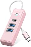 ORICO 3-Port USB HUB 3.0, USB Splitter for Laptop with 0.49ft Cable, Multi USB Port Expander, Fast Data Transfer Compatible with Mac OS 10.X and Above, Linux, Android (PW4U-U3-05-BL)