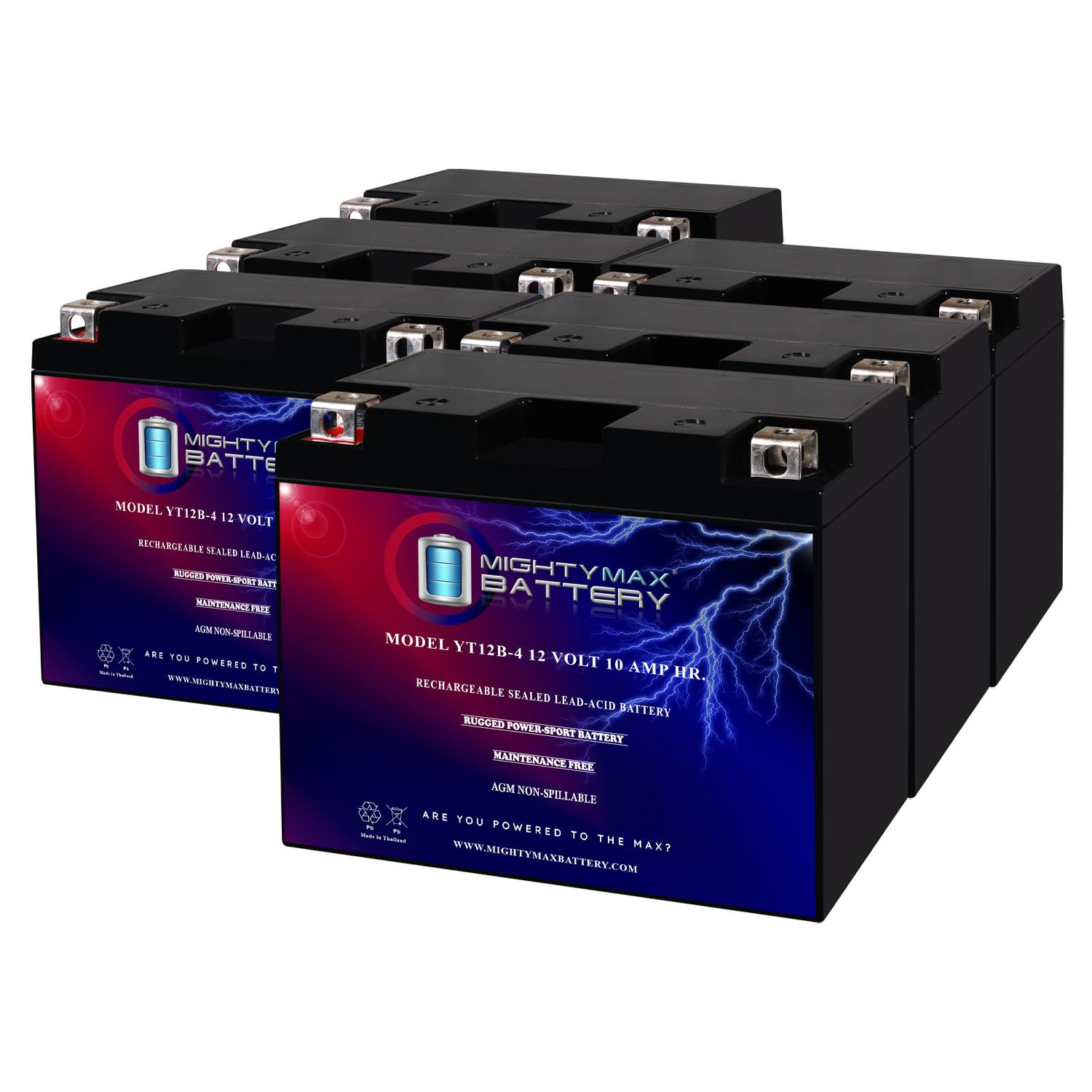 Mighty Max Battery YT12B-4 12V 10Ah SLA Replacement Battery Compatible with Ducati 900 Supersport IE 01-6 Pack