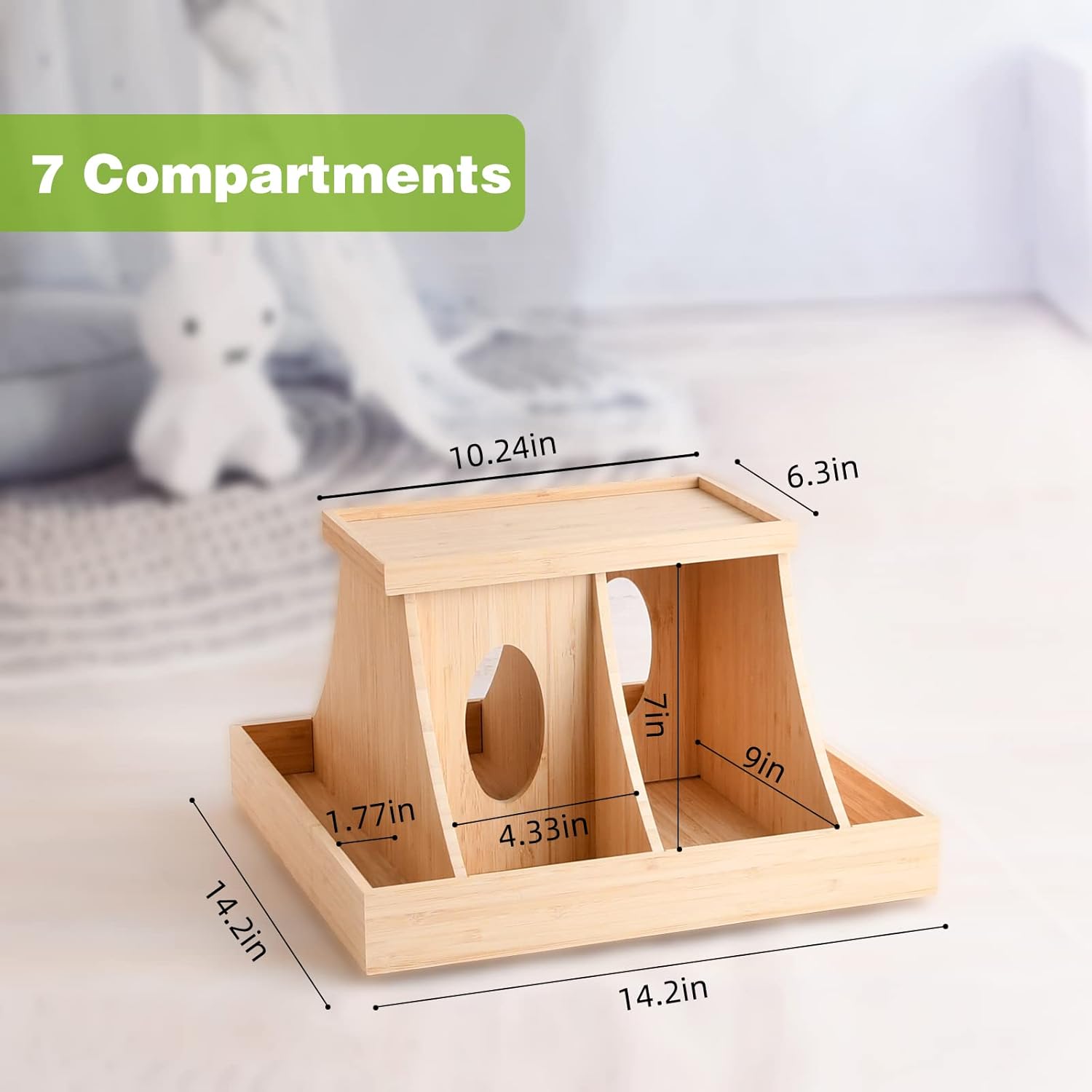 Wooden Baby Diaper Cabby Organizer, 360 Degrees Rotating Bamboo Cabby Storage with Removable Divides, Nursery Diaper Organizer