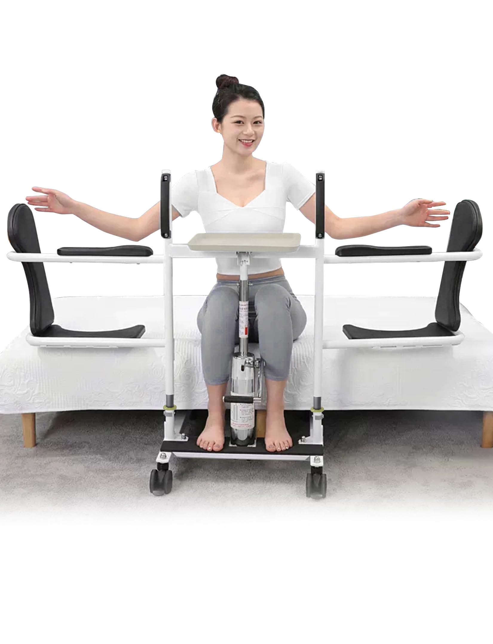 Silla de Ruedas Plegable de Transporte y Ayuda, Elevador Hidráulico de Pacientes, Silla de Traslado con Elevador para Pacientes, No para Pacientes con Parálisis Total