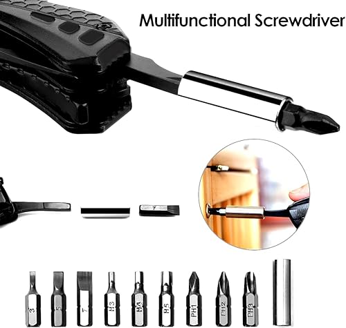 Miniatura 5 de WINWILD Cuchillo de bolsillo multiherramienta con alicates, destornilladores, abridor de botellas, bloqueo de seguridad, cuchillo de campamento para