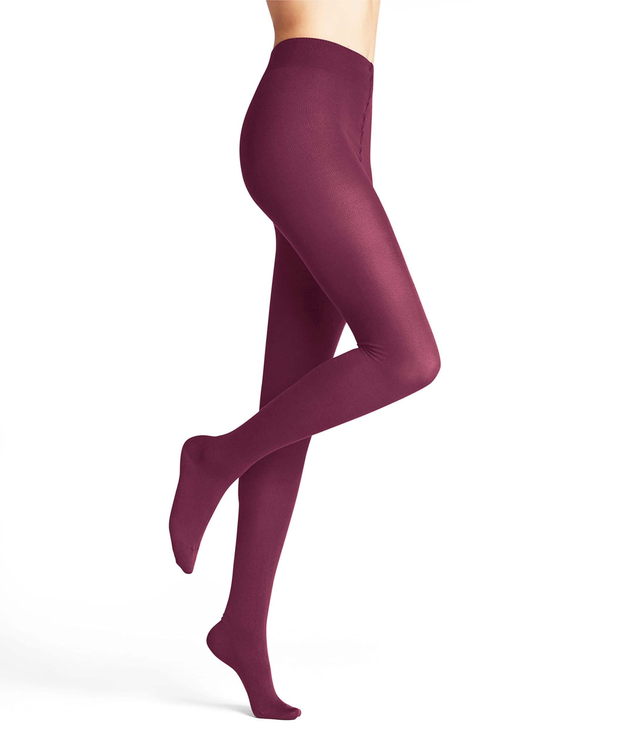 FALKE Damen Strumpfhose Family W TI nachhaltige Baumwolle einfarbig 1 Stück, Rot (Red Plum 8236) neu - umweltfreundlich, 36-38