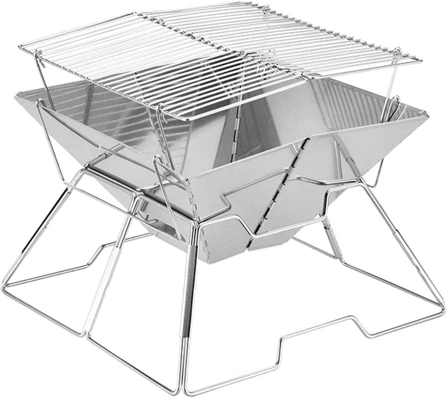 Folding Campfire Grill Portable Camping Fire Pit Outdoor