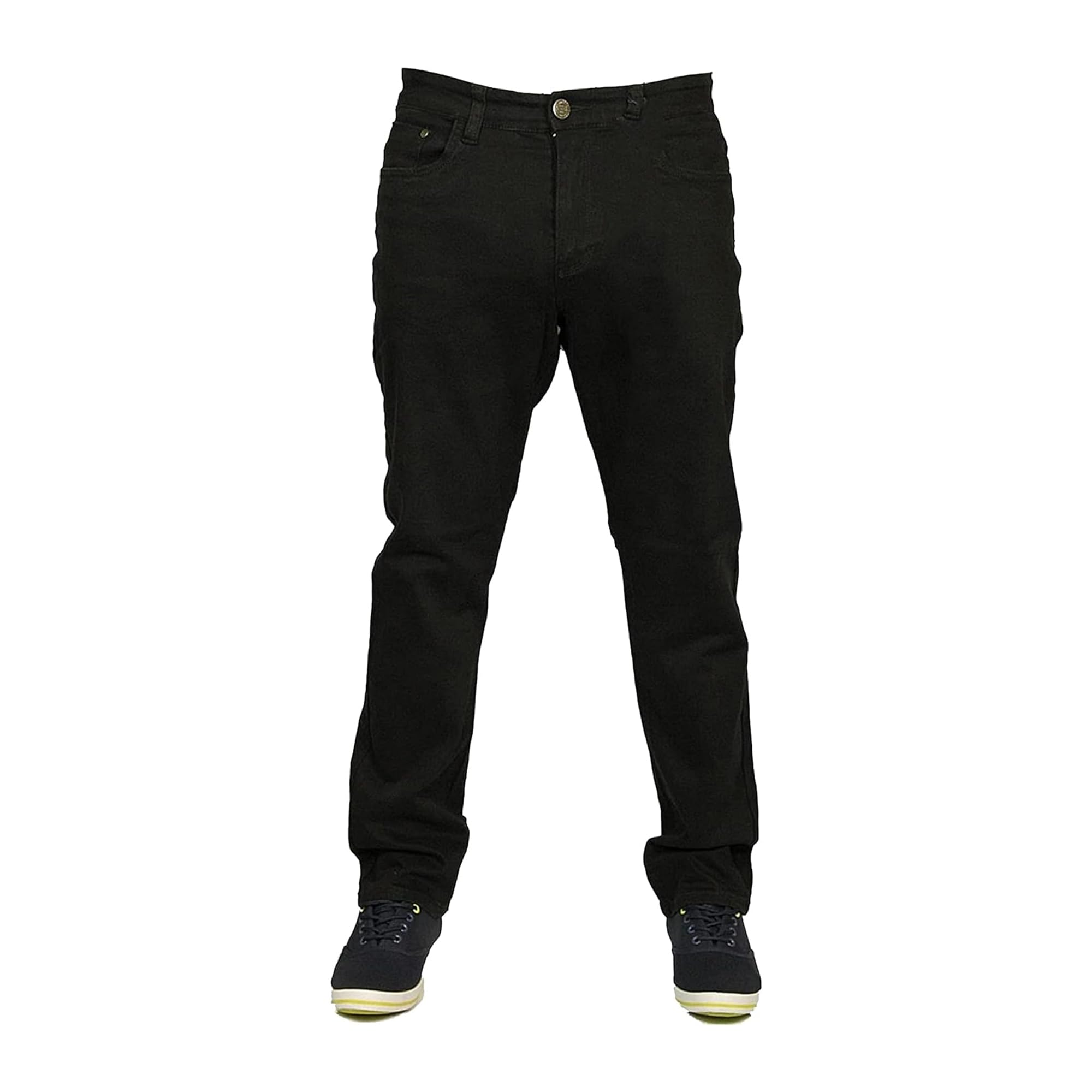 Kam Men's Black Chino Classic Fit Casual Smart Trouser Pant For (Available In Big And Tall ), Colour, Size: 58W / 32L